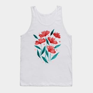 Cute florals - orange and green Tank Top